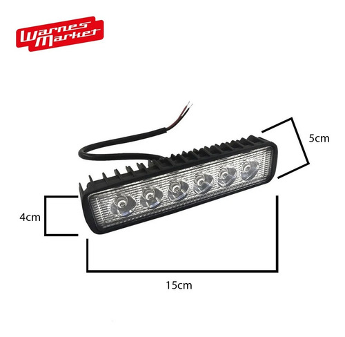 Faro Auxiliar Barra 6 Led 18w Flood 4x4 Moto Cuatri Potencia