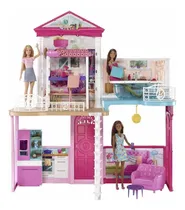 Comprar Casa De Barbie 3 Muñecas 4 Habitaciones Accesorios Y Piscina