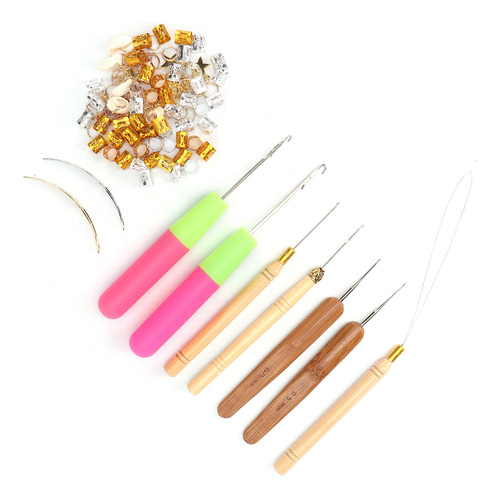 Set De Ganchillo, Agujas Y Abalorios Para El Pelo, Rastas