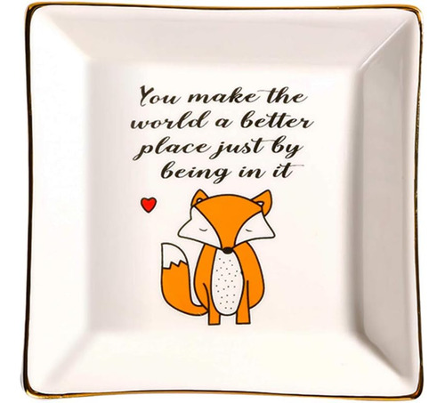 Home Smile Fox Gifts - Soporte Para Platos Y Anillos, Bandej
