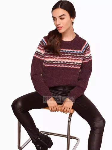 Sweater Mujer Cuello Redondo Pullover De Lana Kierouno