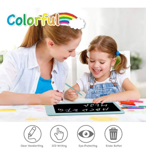 Imagen 2 de 6 de Pizarra Magica De Dibujo Para Niños Lcd Orsen 10 Azul