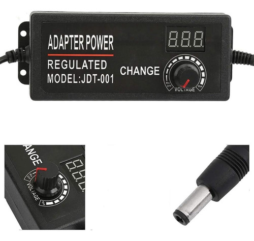 Adaptador Ac Dc Led Display 3a/9-24v Potência Ajustável