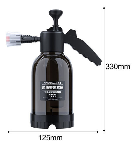 Pulverizador De Bomba De Espuma Automática De 2,0 L, Negro