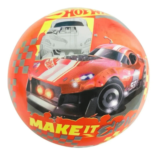Bola De Vinil Hot Wheels 15 Cm Toyng - 056495 Laranja Hot Wheels