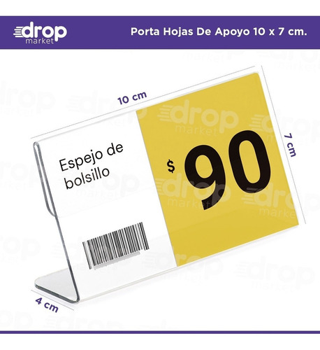 Porta Precios Nombre Acrílico Menú Mesa Escritorio 10x7 X1u