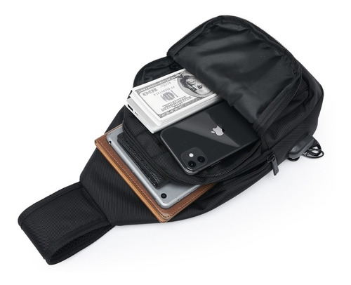 Bolsa Shoulder Bag Masculina Hurley Preto Poliéster Desenho Do Tecido Liso