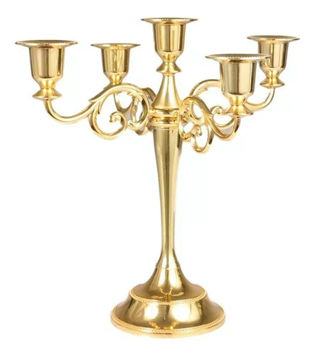 Soporte De Vela De Metal 5 Brazos Candelabro Vela Pilar Para