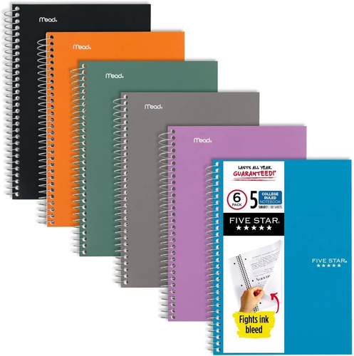 Cuadernos En Espiral, 5 Temas, Papel Rayado Universitar...