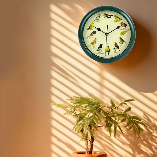 Reloj De Pared De 10 Pulgadas Con Pájaros Cantores Xl