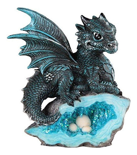 Stealstreet Ss-g-71581 Azul Medieval Dragon Con Huevo De Cri