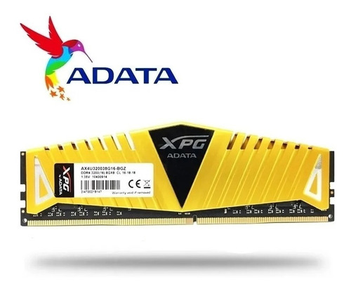 Imagem 1 de 4 de Memoria Adata Xpg Z1, 16gb (1x16gb) Ddr4 3200 Mhz, Dourada