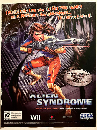 Anuncio Vintage Original Alien Syndrome - Wii Psp