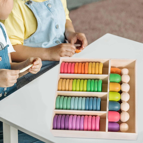 Nuevo Bloques De Construcción Montessori A Juego De Arcoíris