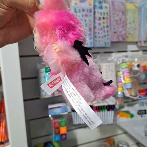 Labubu Peluche Llavero The Monsters Exclusivos Rosa Con Mamadera