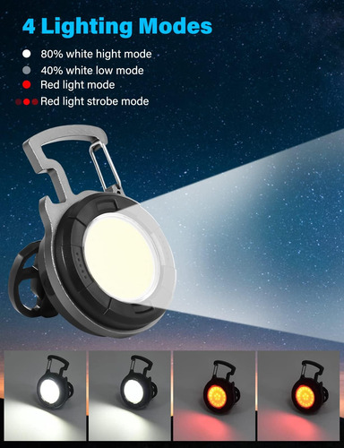 Linterna Led Recargable De Llavero Multifunción, Lámpara