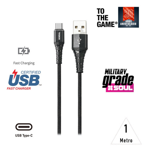 Imagen 2 de 6 de Cable Usb C Carga Rapida Para Samsung A20 A30 A50 A70 A80 S8