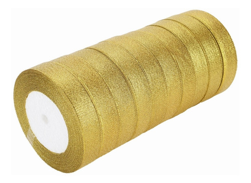 Cintas De Tela, 10 Rollos De Cinta Dorada Para Regalo