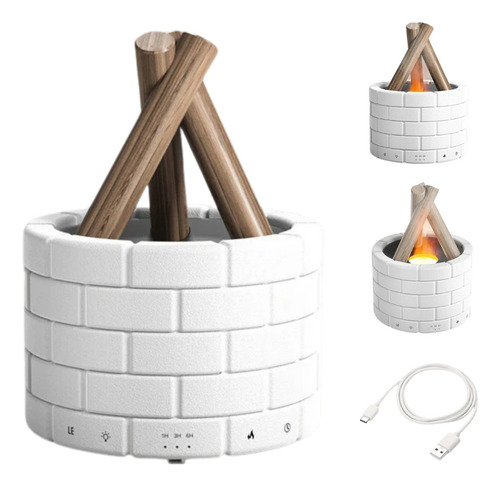 Humidificador Bonfire Galaxyglow Fogata Difusor Aromatizante Blanco