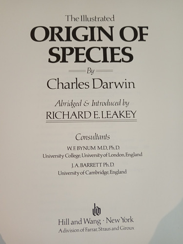 Libro Ilustrado Del Origen De Las Especies, Charles Darwin (Usado)