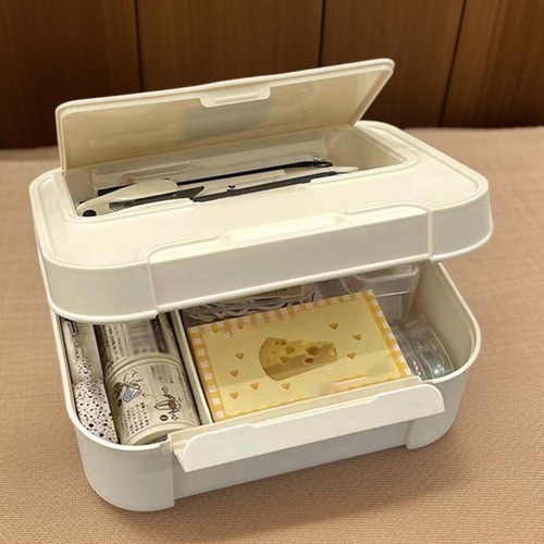 Caja De Almacenamiento De Papelería, Soporte Para