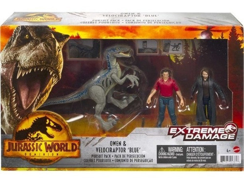 Set Jurassic World Dominion Owen Velociraptor Blue Y Villano