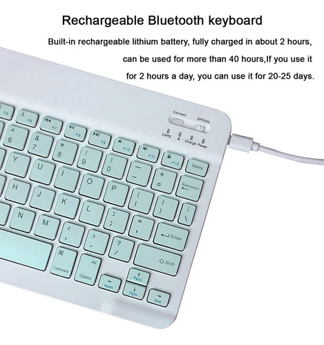 Teclado Bluetooth Acolarid Ultradelgado Recargable Verde