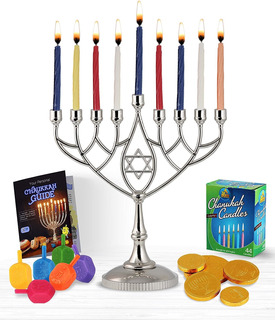GoodLight Natural Candles Velas de Januca Hanukkah Chanukah sin parafina multicolored 