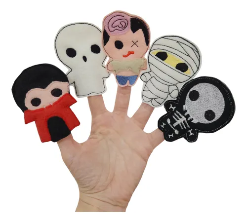 Titeres De Dedo X 5 Halloween Momia Zombie Etc + Packaging