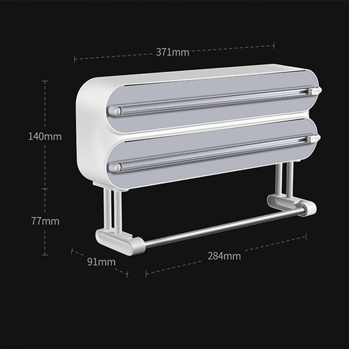 Dispensador De Película Adhesiva Con Portarrollos Gris