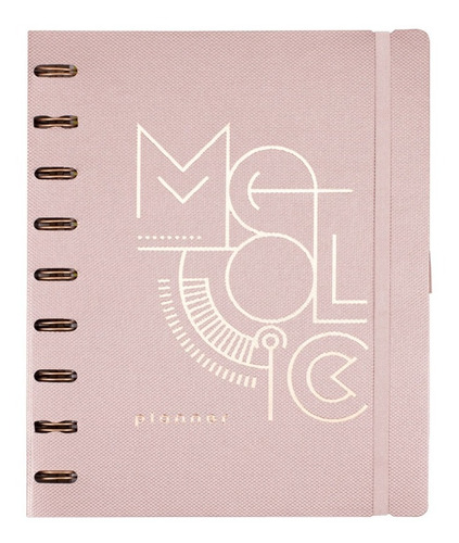 Planner System Flex Ultra Mettalic Rosa - Ótima