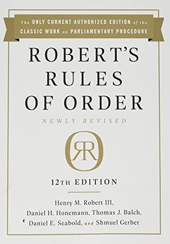 Robert's Rules Of Order Newly Revised, 12th Edition (libro E