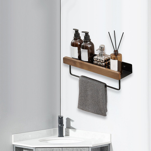 Toallero Moderno De Pared Con Estante De Almacenamiento 40cm