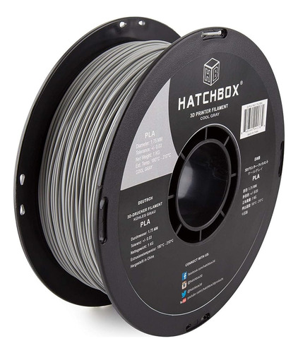 Hatchbox 1.75mm Filamento De Impresora 3d Pla Gris Frío, Car