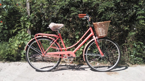 Bicicleta Vintage Beige Rod. 26 Canasto Mimbre Portaequipaje