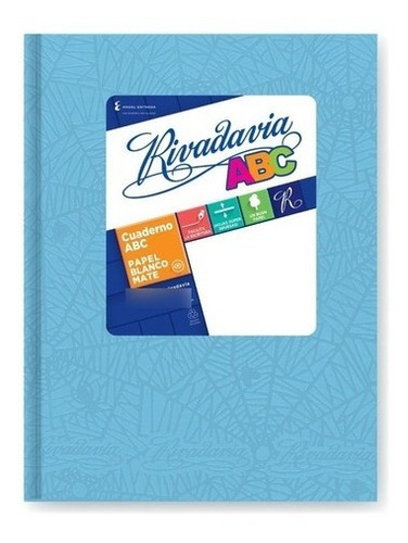 Cuaderno Abc Rivadavia Forrado Araña 50 Hojas Ray Celeste