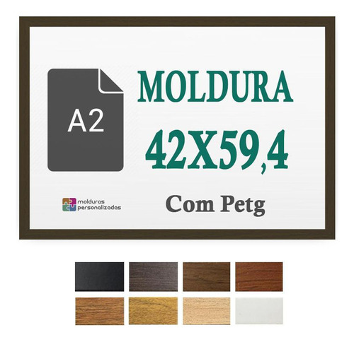 Moldura Tabaco 42x59,4 Cm A2 Paisagem Quadro Poster Petg