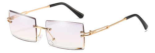 Lentes De Sol Vintage Sin Marco Rimless Rectangular Colores Morados