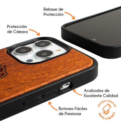 Funda Para iPhone Real Madrid Madera Grabada Futbol Case