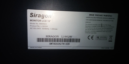 Se Remata Monitor Lcd Siragon De 19 Pugadas 