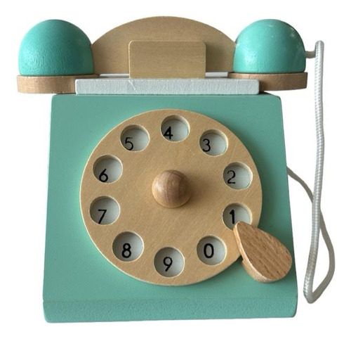 Juguete Teléfono Vintage De Madera