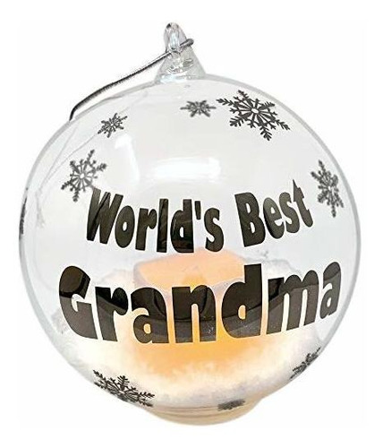 Grandma Ornamento  luz Led Up Christmas Ornament, Color Bla