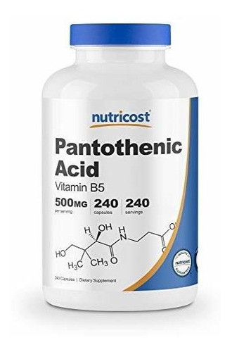 Nutricost Acido Pantotenico Vitamina B5 500 Mg              