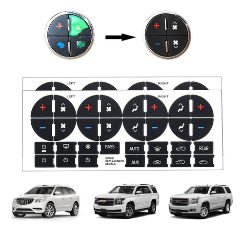Kit De Reparación De Botón De Ca, 3 Calcomanías De Repuesto 