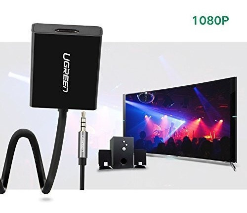 Cable Ugreen Active Hdmi To Vga With 3.5mm Audio Jack
