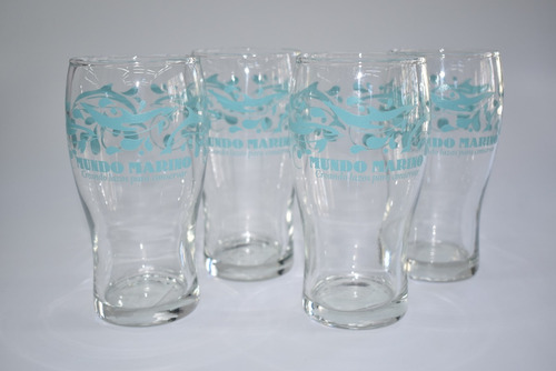 Vaso Cadena De Delfines *4 Unidades Mundo Marino 540 Cc