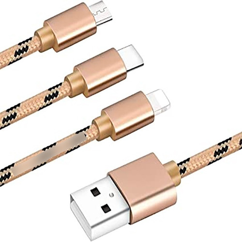 Cable Cargador Usb 3 En 1 Tipo-c / Micro Usb /para Lightning