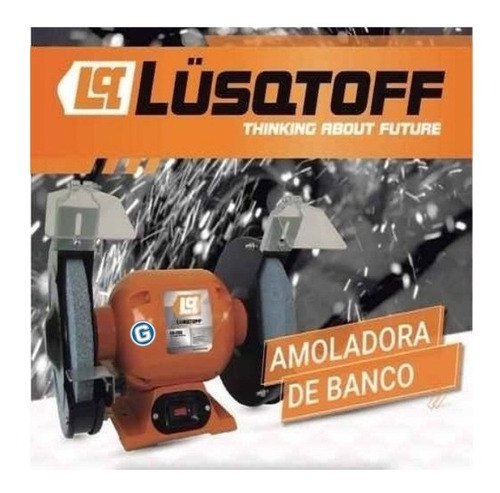 Amoladora de banco Lüsqtoff AB-375 de 50 Hz color naranja 375 W 220 V + accesorio