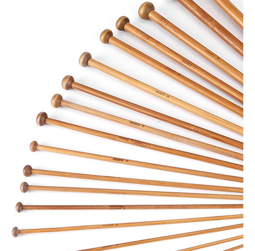 Conjunto De Agulhas De Tricô De Bambu, Carbonizado De Ponta