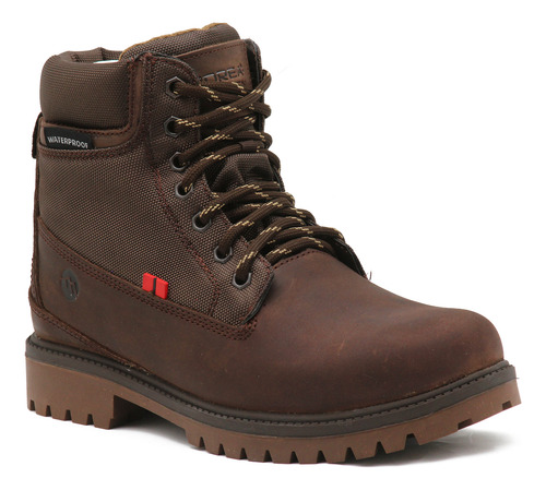 Botas Andrea Men Cafe Hombre Casual Piel Impermeable Comodas